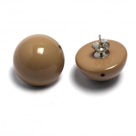 coppa di bottone per orecchino tortora - bot2 (1 coppia) arti e grafica resina D18