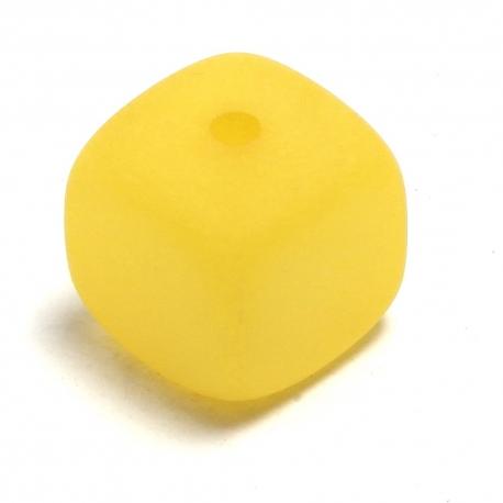 Cubo in resina giallo satinato (1 pezzo) arti e grafica 15x15mm