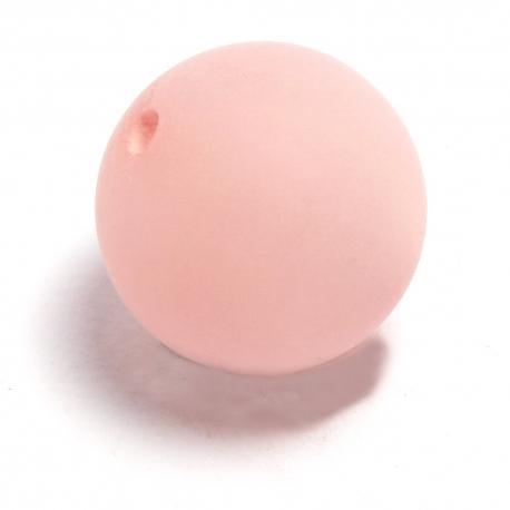 Perla in resina tonda rosa satinata stafil D 20mm foro passante 2mm busta da 1 pezzo