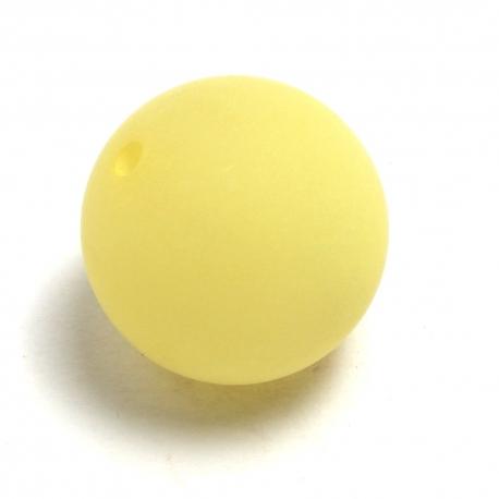 Perla in resina tonda gialla satinata  stafil D 20mm foro passante 2mm busta da 1 pezzo