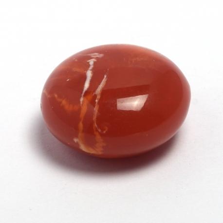 Perla in resina tonda schiacciata ocra rossa to.do D 20mm foro passante 1mm busta da 2 pezzi