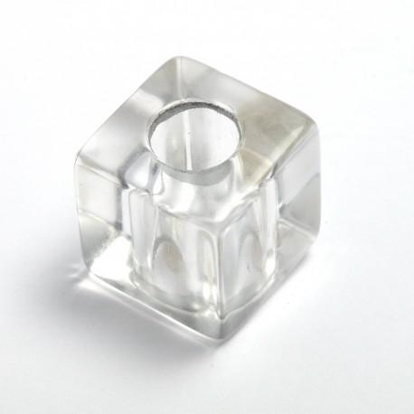 Cubo in resina trasparente/argento bartel 15 x 15 mm  busta da 2 pezzi