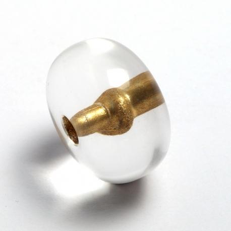 Perla in resina ruota cristal- gold bartel d 20 mm busta da 2 pezzi