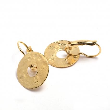 Monachella colore oro con disco forato 15 mm menoni busta da 2 coppie