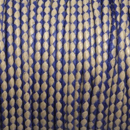 Treccia cotone cerato panna-blu menoni diametro 3 mm x 3 mt