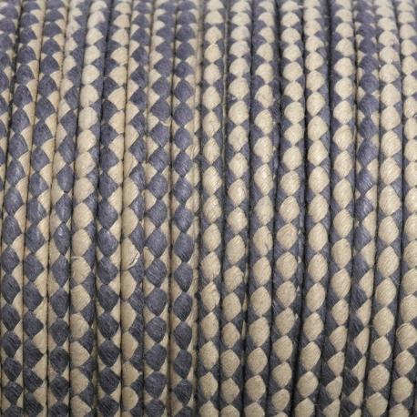 cordino cotone cerato panna-blu cenere menoni 3 mm x 3 mt