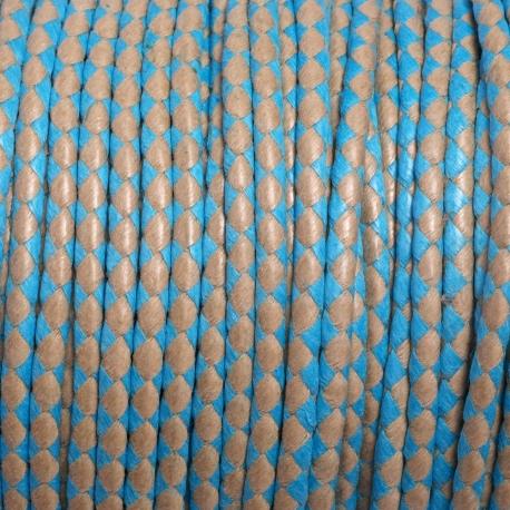 Treccia cotone cerato corda-turchese menoni 3 mm x 3 mt