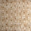 Tessuto americano effetto legno con fiori arti e grafica 110x30cm
