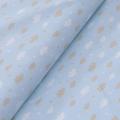 Stoffa cotone azzurra con nuvole e stelle bianchi e  beige stafil altezza 150 x 50 cm