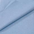 Stoffa cotone azzurra con pois  bianchi e  beige stafil altezza 150 x 50 cm