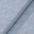 Stoffa cotone azzurra con cavallucci  bianchi e  beige stafil altezza 150 x 50 cm