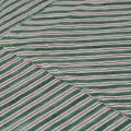 stoffa natalizia con righe trasversali verdi bianche e rosse  stafil 110 cm x 50 cm