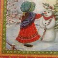 tovaglioli per  decoupage natalizio  bambina sulla neve arti e grafica busta da 2 pezzi 33x33