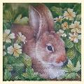 Tovagliolo coniglio tra i fiori arti e grafica busta da 2 pezzi 33x33