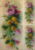 Carta riso limoni con fiori stamperia 1 foglio 30x40 (cm)