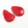 Perla in resina rossa -  pet1 (busta da 5pz ) arti e grafica 25x21mm