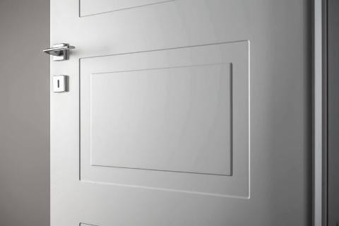 PORTE LACCATE IMIC - MOD. GEOMETRIKA 704 G IMIC CON ANTA TAMBURATA PANTOGRAFATA  CON QUATTRO RIQUADRI