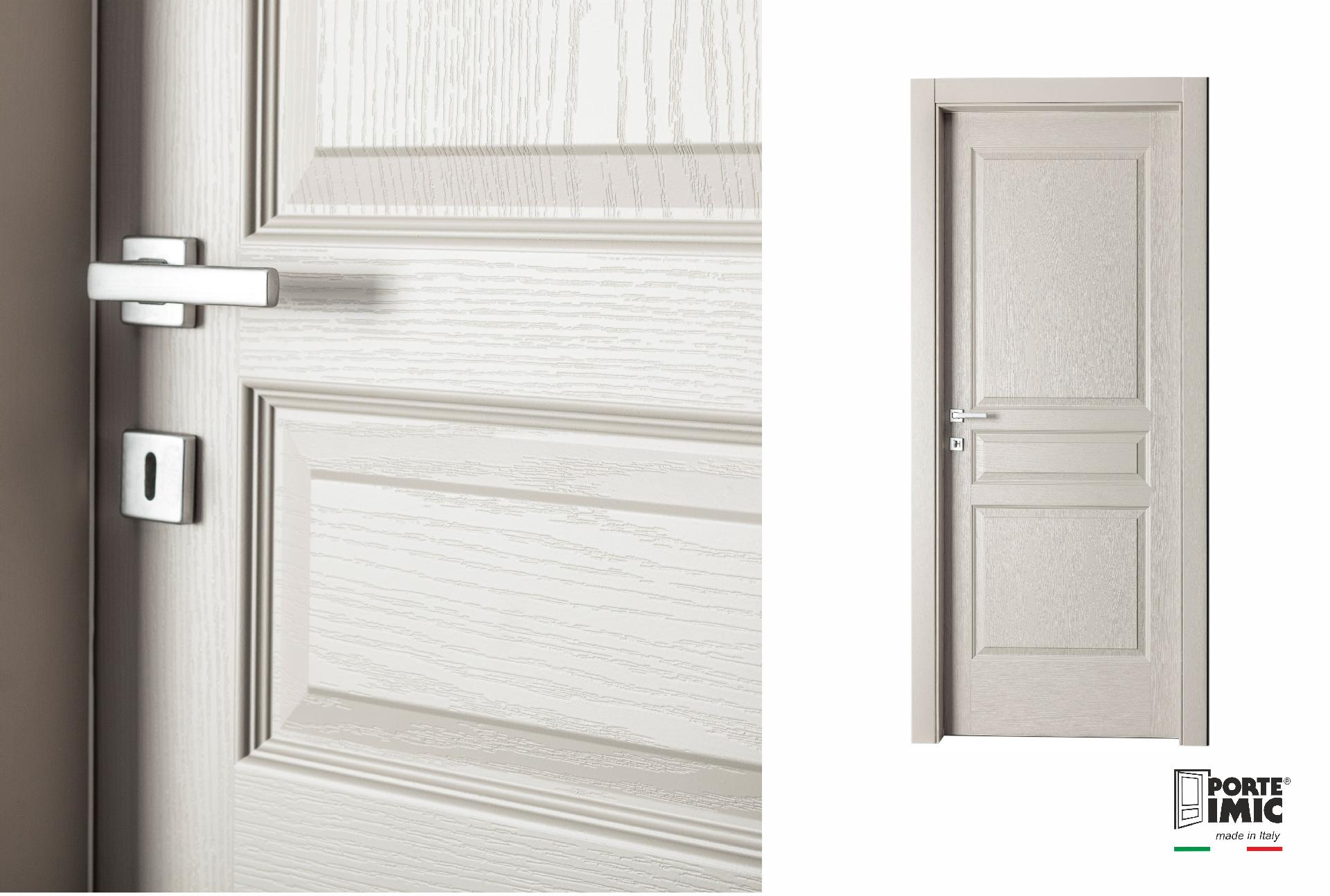 PORTE LACCATE IMIC - MOD. SHAPE 900S - ANTA CON DISEGNO E SUPERFICE EFFETTO LEGNO RICAVATI