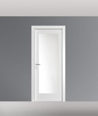 PORTE LACCATE IMIC - MOD. GEOMETRIKA  700 GV CON ANTA TAMBURATA PANTOGRAFATA CON VANO VETRO