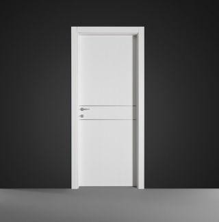 PORTE LACCATE IMIC - MOD. FLAT 100 A2 CON ANTA TAMBURATA LACCATA NOBILITATA CON INSERTI IN ALLUMINIO