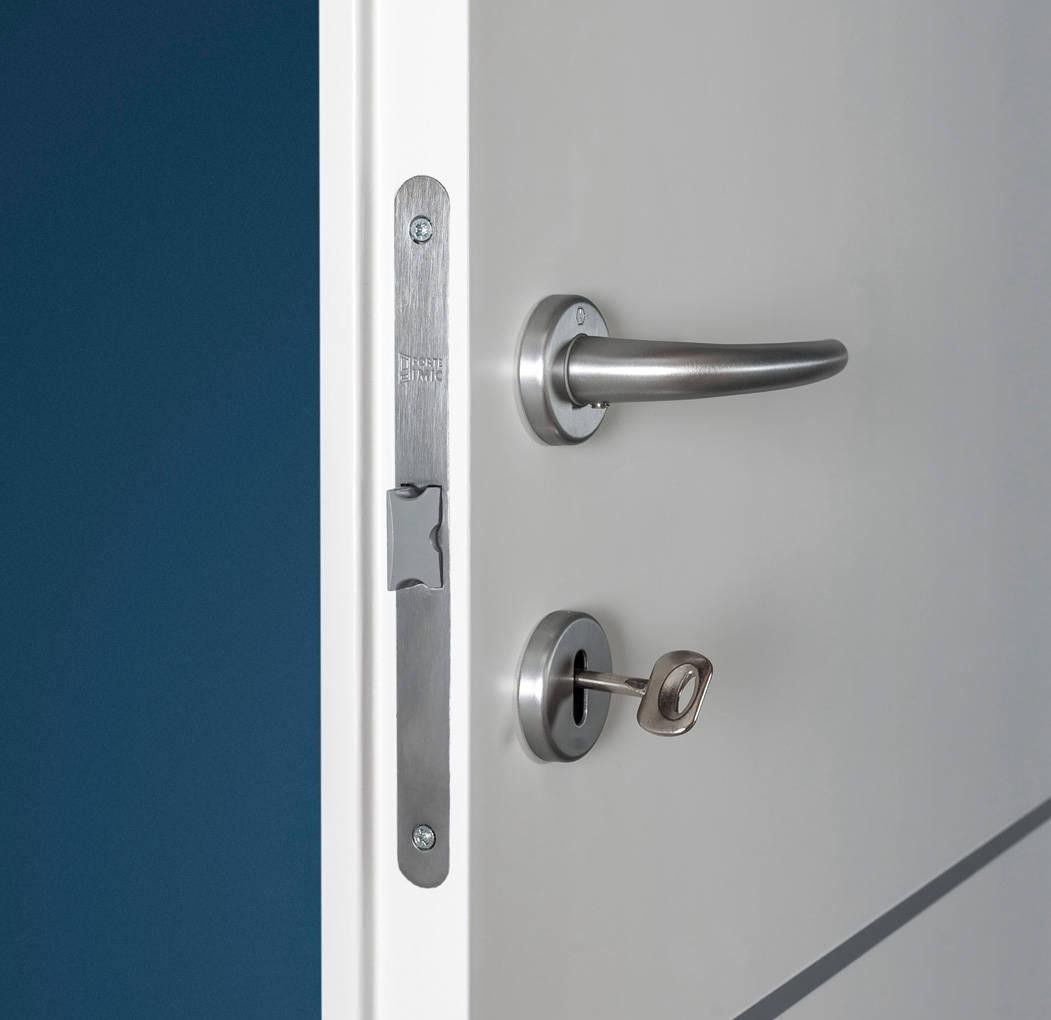 PORTE LACCATE IMIC - MOD. FLAT 100 A2 CON ANTA TAMBURATA LACCATA NOBILITATA CON INSERTI IN ALLUMINIO