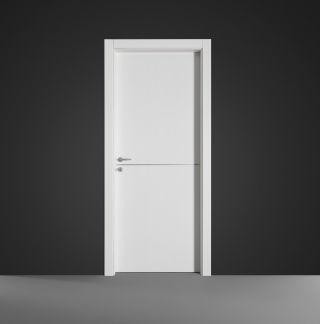 PORTE LACCATE IMIC - MOD. FLAT 100 A1 CON ANTA TAMBURATA LACCATA NOBILITATA CON INSERTO IN ALLUMINIO