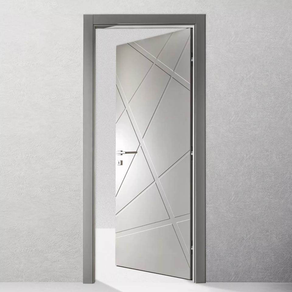 PORTE LACCATE IMIC - MOD. SEVENTY  260 P  CON ANTA TAMBURATA PANTOGRAFATA LINEE DIAGONALI