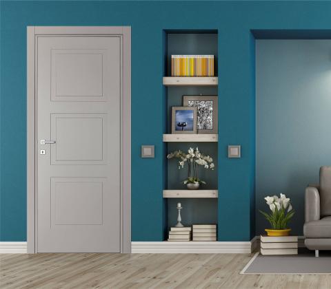 PORTE LACCATE IMIC - MOD. GEOMETRIKA  703 G CON ANTA TAMBURATA PANTOGRAFATA CON TRE RIQUADRI SIMMETRICI