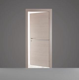 PORTE IN LAMINATINO IMIC - MATERIKA MOD. 100 TA1 ANTA TAMBURATA CIECA VEN. ORIZZONTALI E 1 INSERTO IN ALLUMINIO