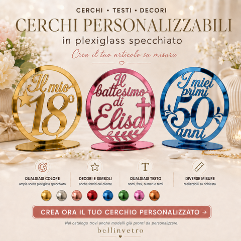 CERCHI IN PLEXIGLASS O LEGNO PERSONALIZZABILI