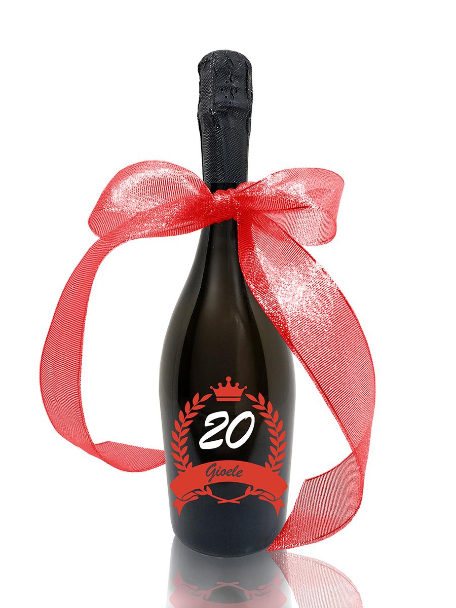 Bottiglia incisa 20 compleanno "LINEA EVENTO" PERLA