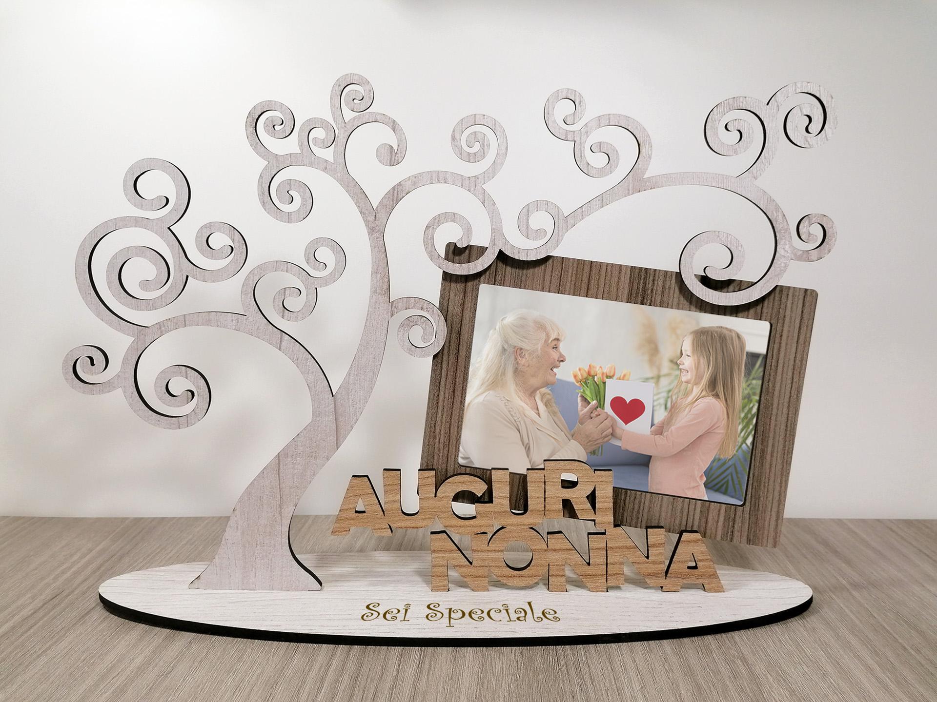 portafoto con albero della vita in legno  nonna BELLINVETRO VR 61 NONNA