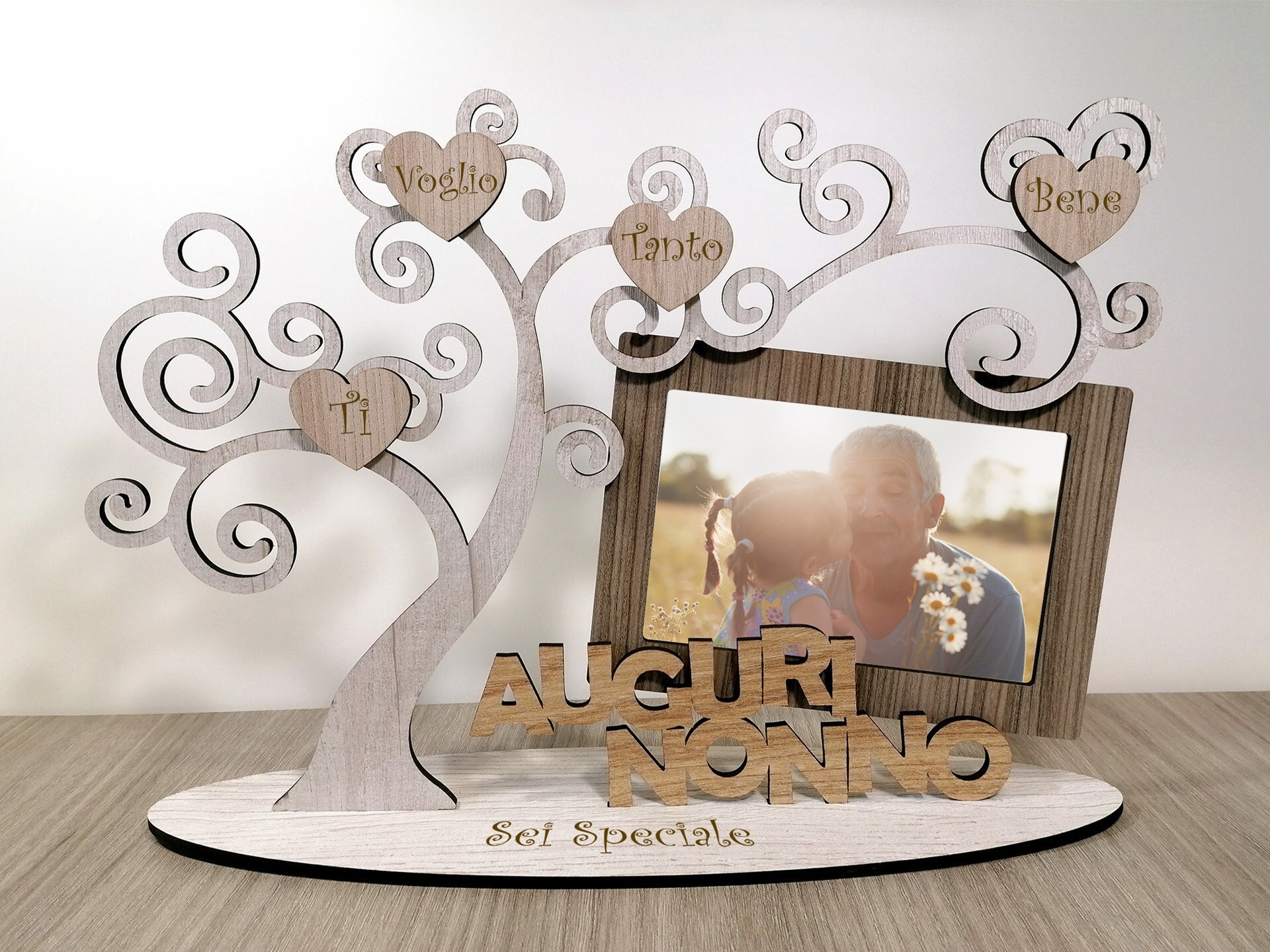 portafoto con albero della vita in legno nonno BELLINVETRO VR 62 NONNO