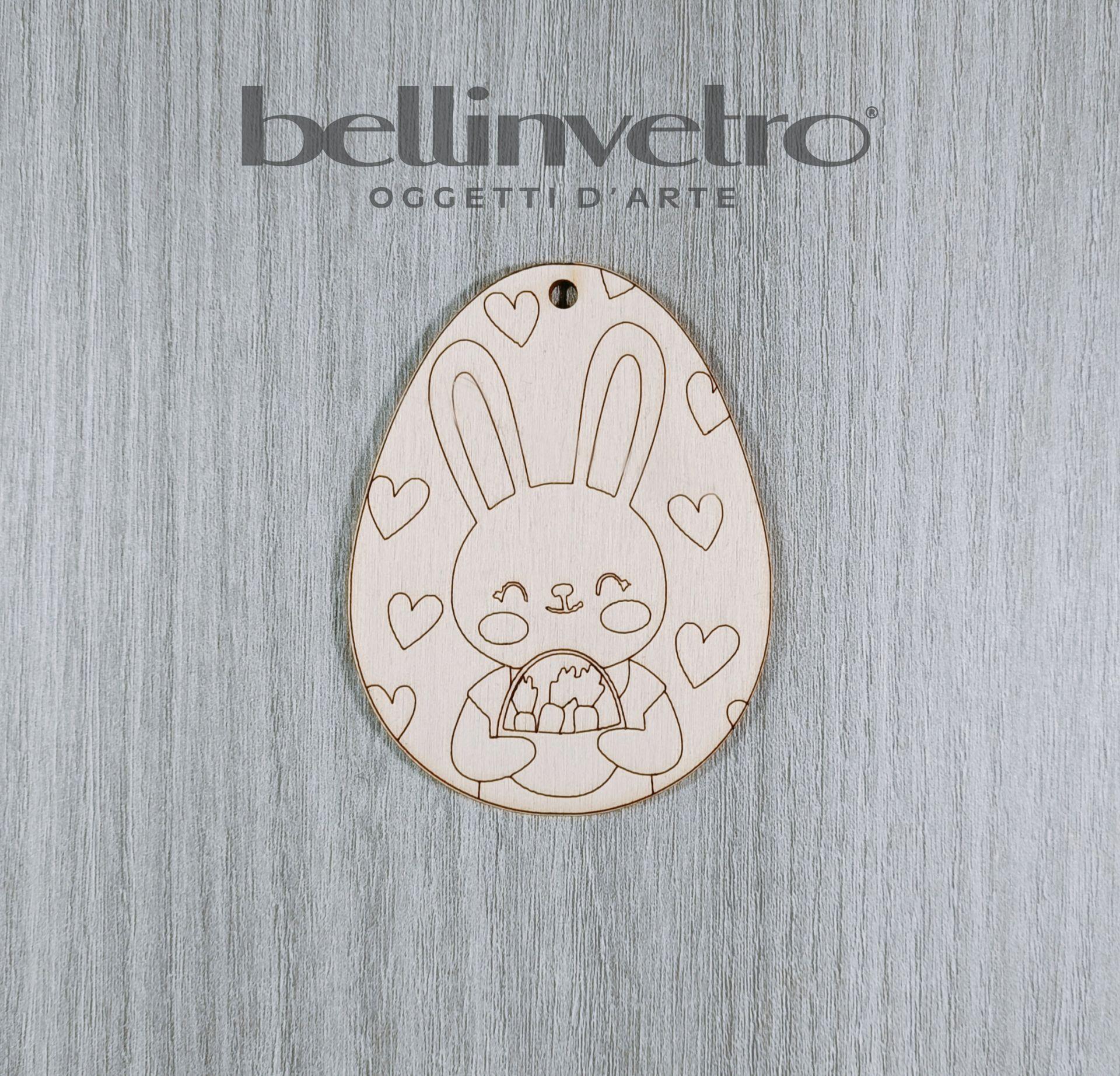 Uova di  pasqua in legno colorabile e personalizzabile per le scuole BELLINVETRO VR 140