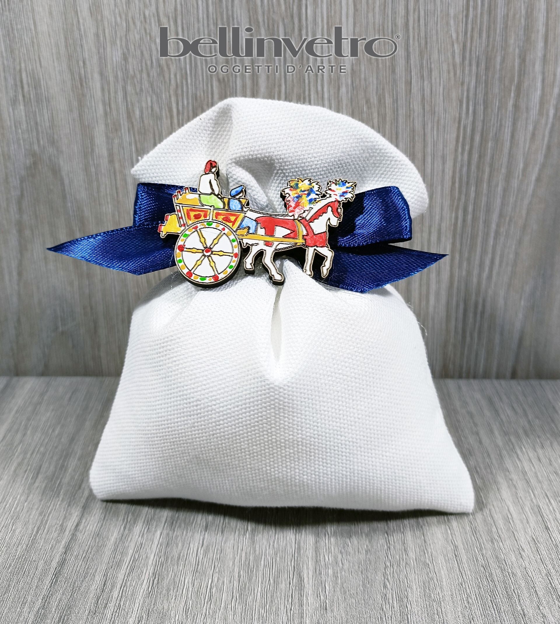 Bomboniera carretto siciliano in legno decorato eventi - matrimonio BELLINVETRO VR 133