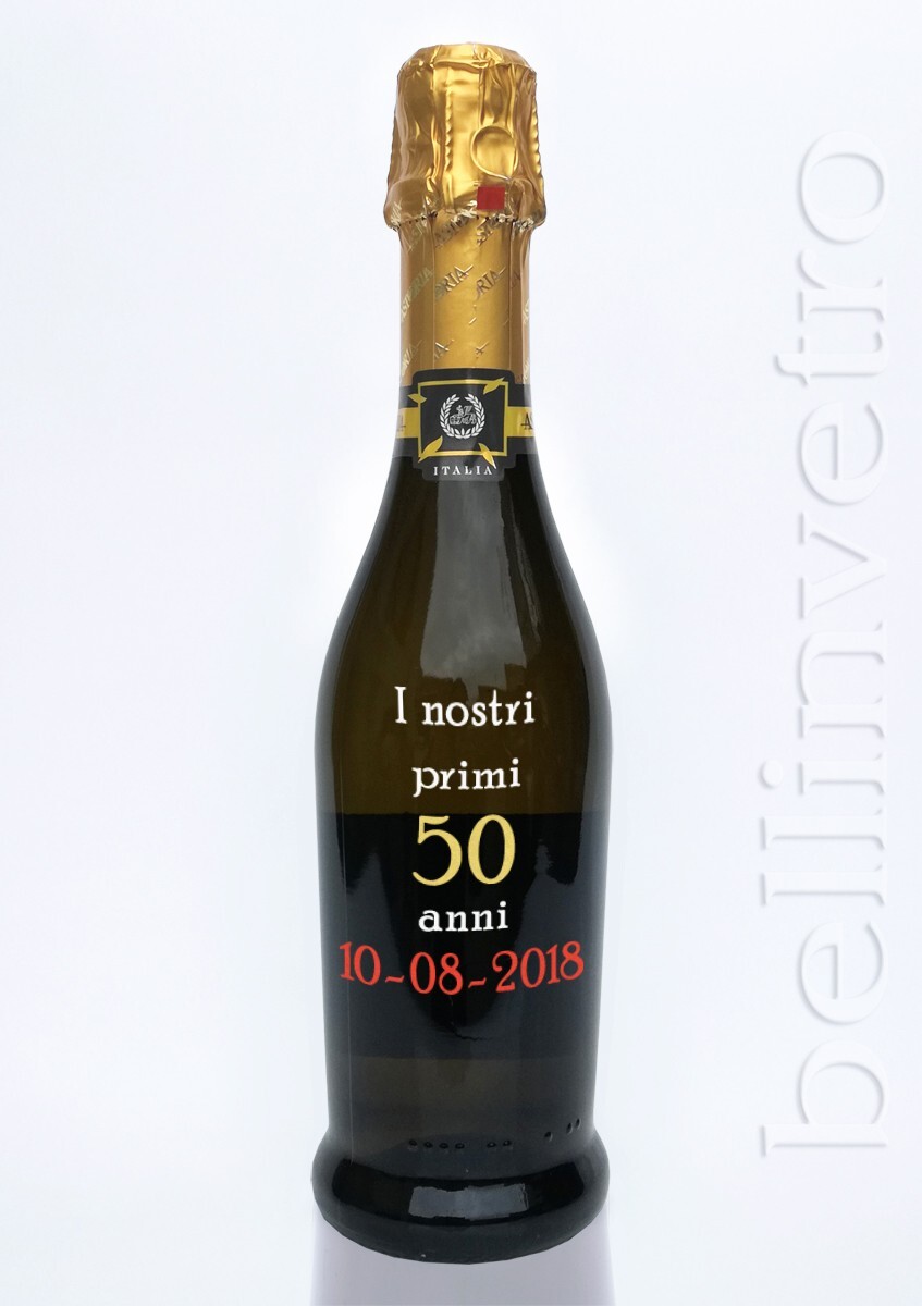 Bottiglia incisa e dipinta a mano 50 anniversario ASTORIA IT'S LOUNGE TIME BOT 145