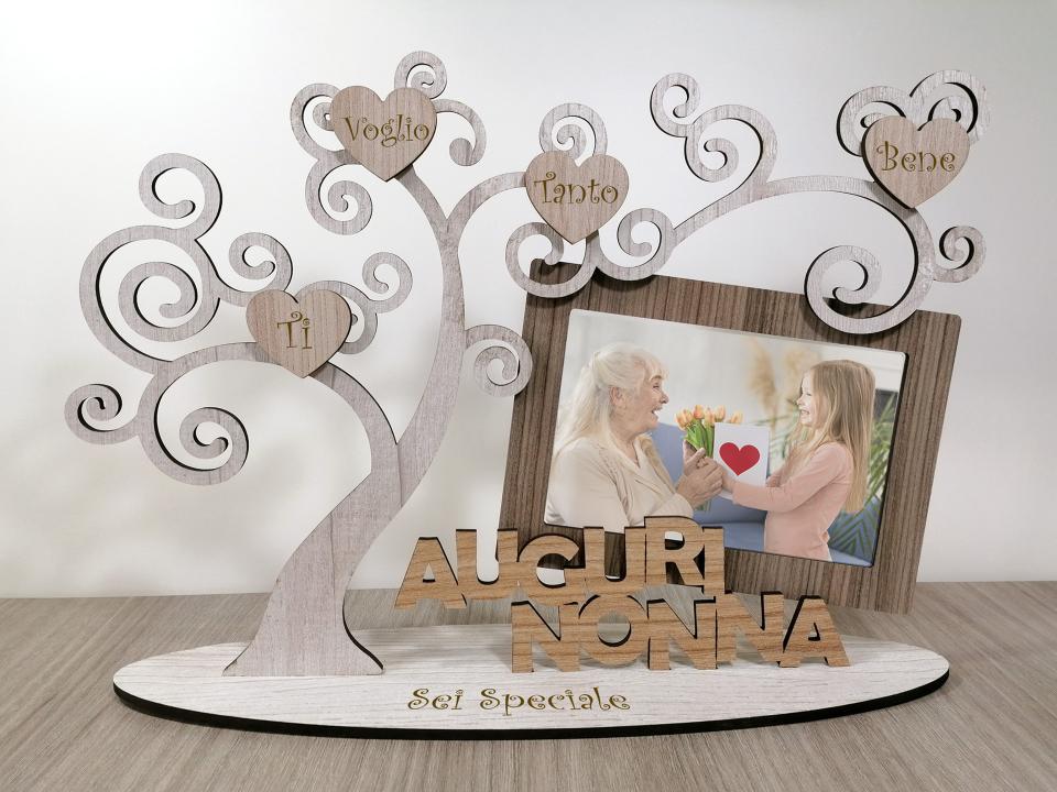 portafoto con albero della vita in legno  nonna BELLINVETRO  VR 19 NONNA