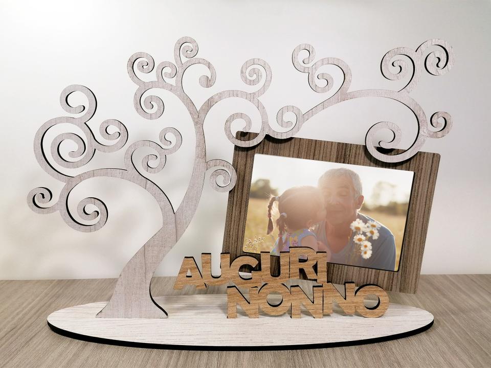 portafoto con albero della vita in legno nonno BELLINVETRO  VR 19 NONNO