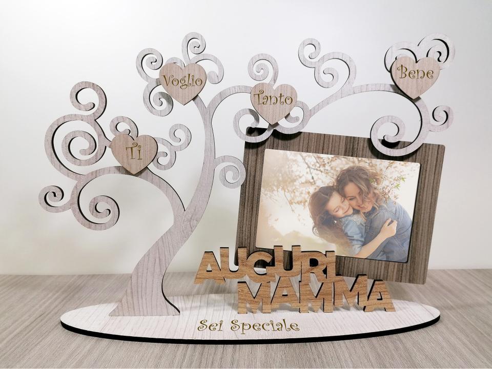 Portafoto con albero della vita in legno  auguri mamma BELLINVETRO  VR 14 AUGURI MAMMA