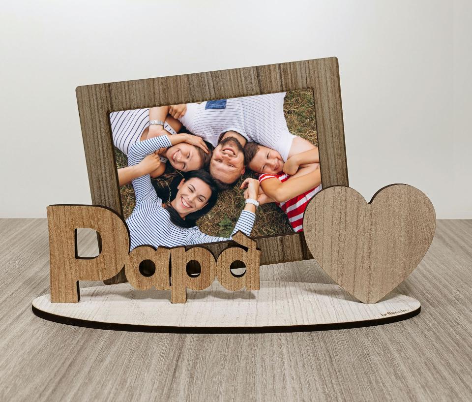 Portafoto in legno festa del papa' BELLINVETRO VR 123