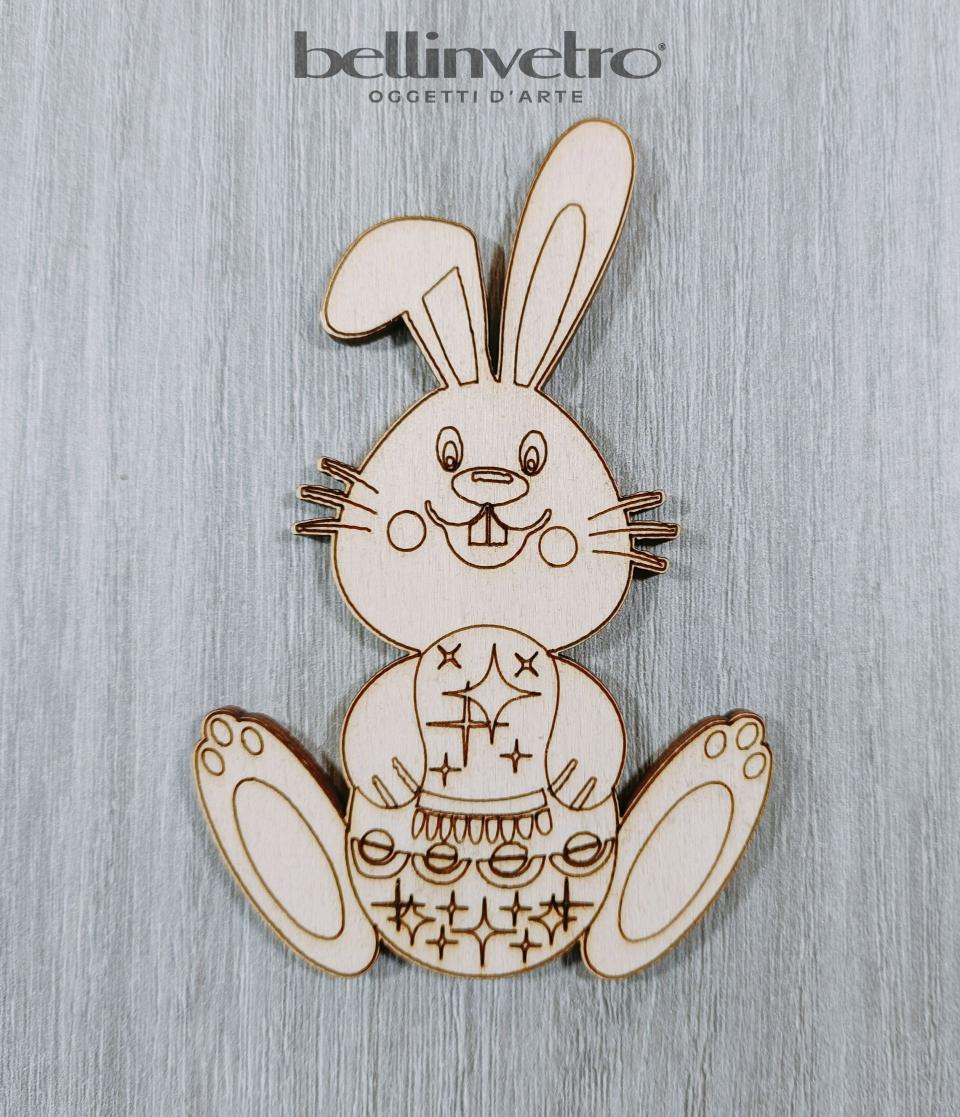 Coniglietto pasquale in legno colorabile e personalizzabile per le scuole BELLINVETRO VR 131