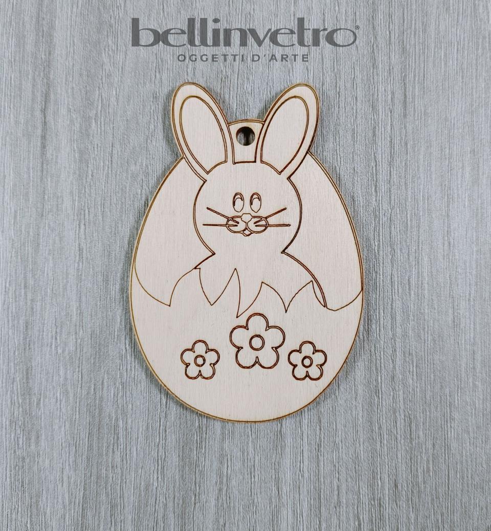 Uova di  pasqua in legno colorabile e personalizzabile per le scuole BELLINVETRO VR 140