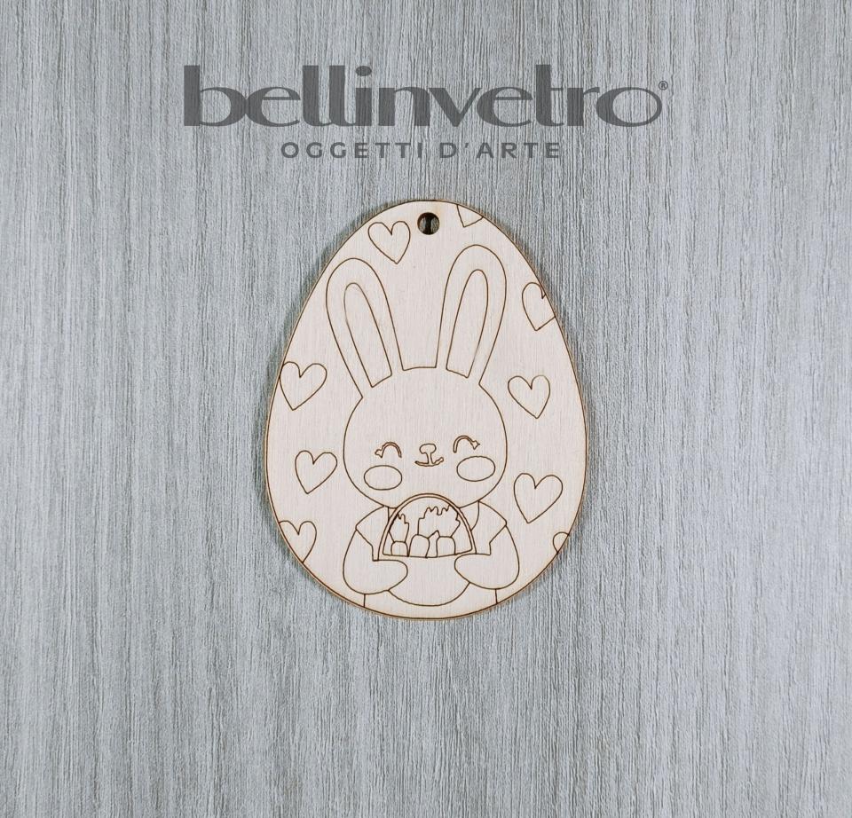 Uova di  pasqua in legno colorabile e personalizzabile per le scuole BELLINVETRO VR 140