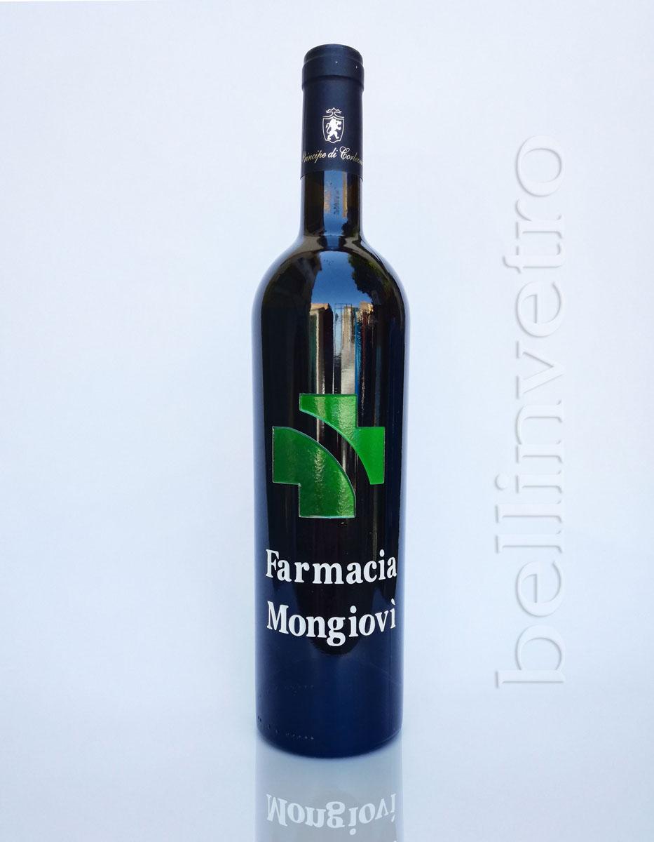 Bottiglia incisa e dipinta a mano regalo aziendale VINO PERLA 17