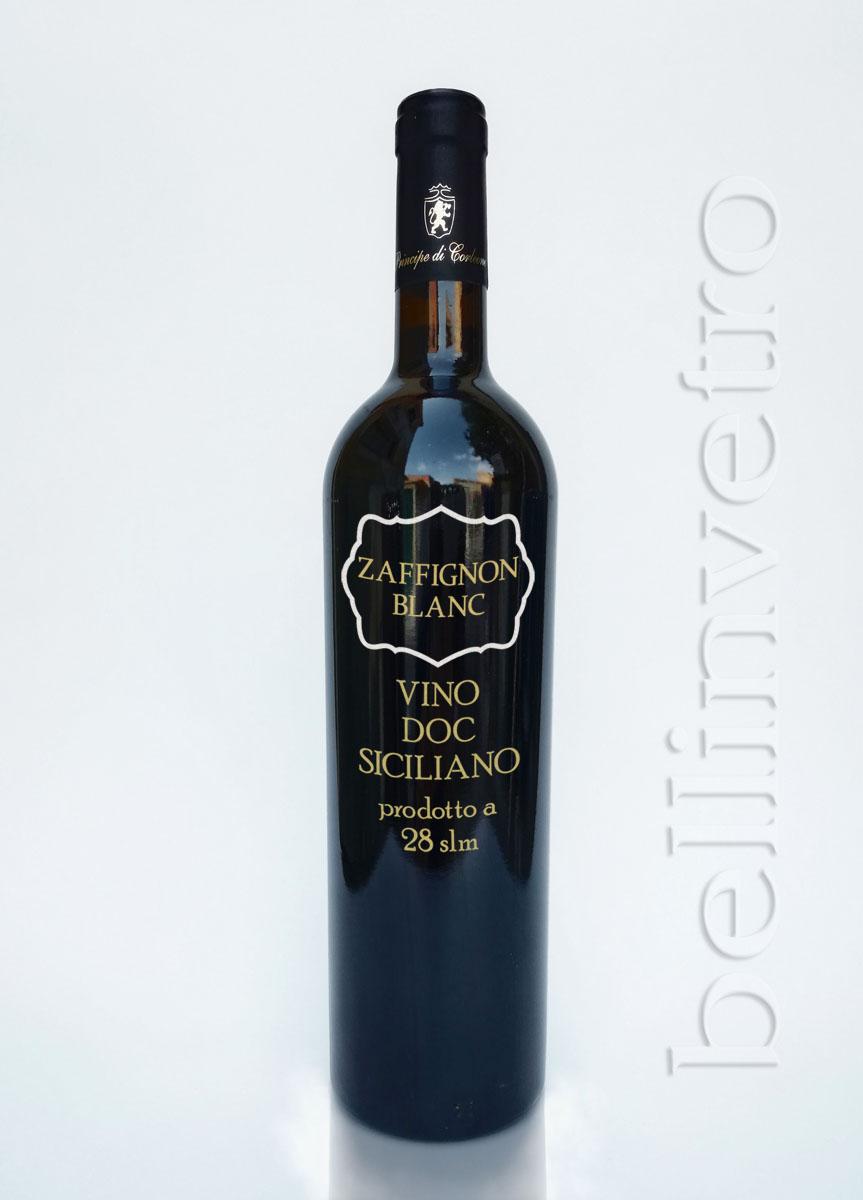 Bottiglia incisa e dipinta  a mano regalo aziendale VINO PERLA 112