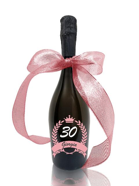 Bottiglia incisa 30 compleanno "LINEA EVENTO" PERLA