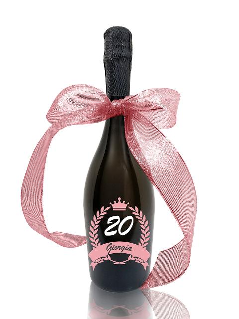 Bottiglia incisa 20 compleanno "LINEA EVENTO" PERLA