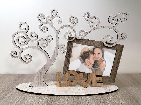 Portafoto con albero della vita in legno love BELLINVETRO VR 13 - FL 04 - FL 08 - FL 12