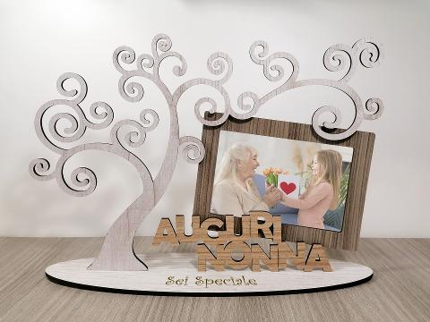 portafoto con albero della vita in legno  nonna BELLINVETRO VR 61 NONNA