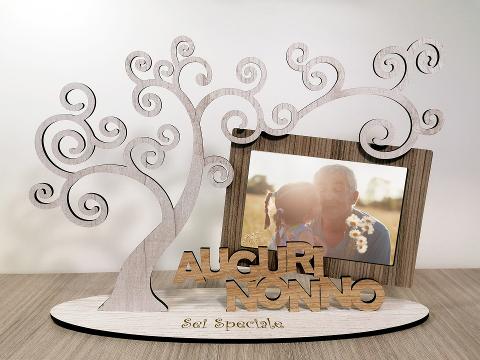 portafoto con albero della vita in legno nonno BELLINVETRO  VR 19 NONNO